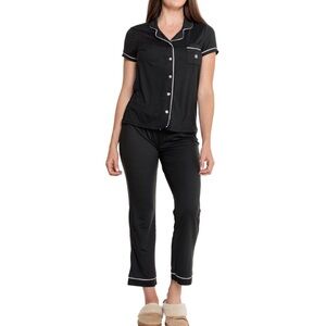 NWOT black button up buttery soft pajama set size medium